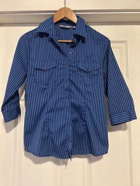 Blue Pinstripe Button-Down Shirt